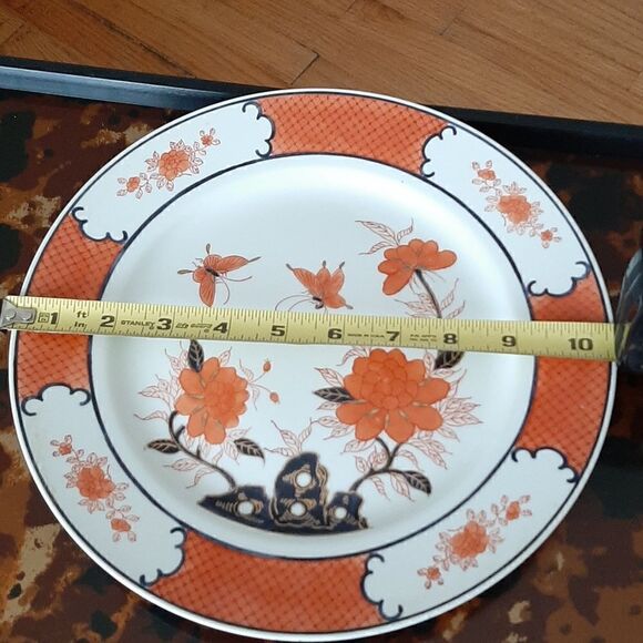 Decorative oriental plate and stand - Picture 4 of 5